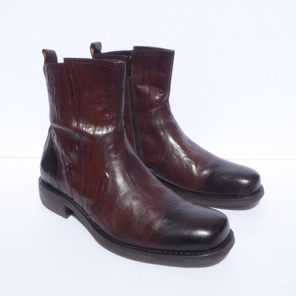 Aldo men\'s burnaugh 22 crinkle leather brown black gradient boots size 11.5 / 12 main image 15